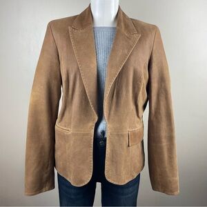 INC International Concepts Camel soft leather retro M Blazer